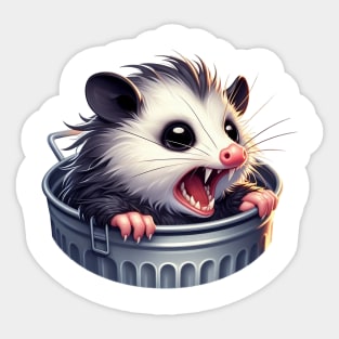 Cute Angry possum in Trash Sticker